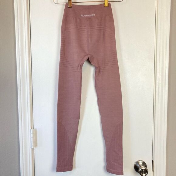 Alphalete Amplify Contour‎ Leggings Dust Rose Pink Athletic Compression Pants XS - Picture 2 of 8